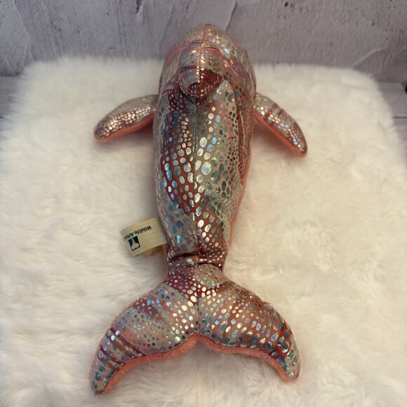 Dolphin Plush Stuffie Wildlife Artists Inc. Iridescent Pink/Silver (SKU: 256TO) - Picture 2 of 7